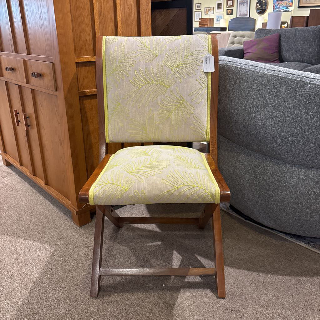Green Embroidered Folding Chair