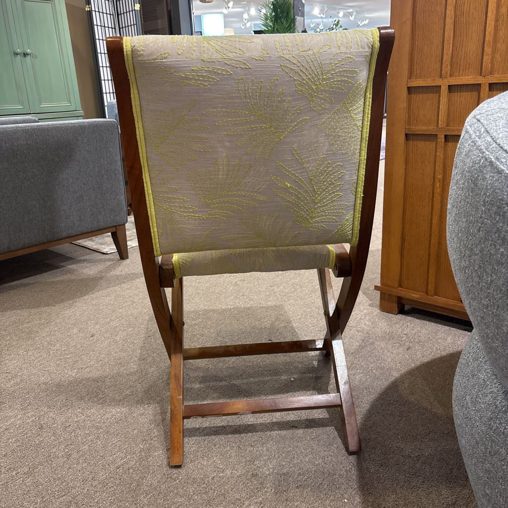 Green Embroidered Folding Chair