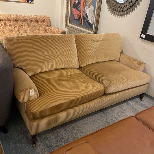 Vintage Gold Striped 2 Seat Sofa on Caster U SOFAS