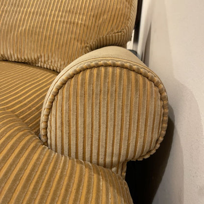 Vintage Gold Striped 2 Seat Sofa on Caster