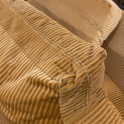 Vintage Gold Striped 2 Seat Sofa on Caster