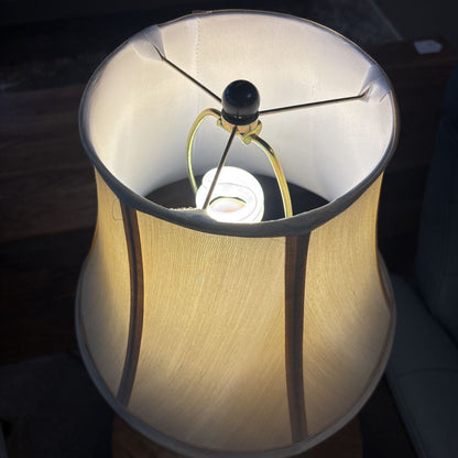 Black Table Lamp with Tan Shade