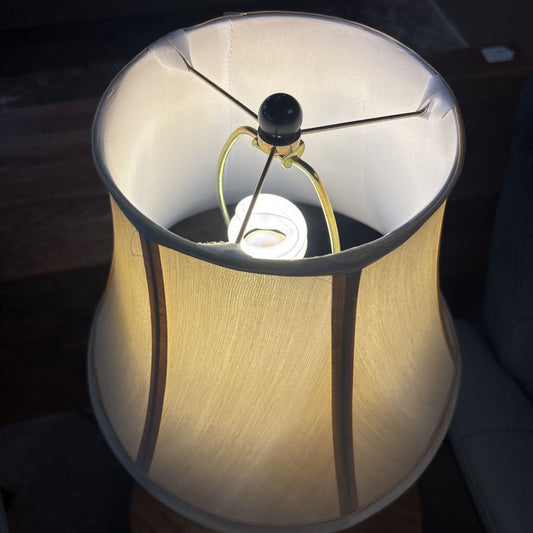 Black Table Lamp with Tan Shade