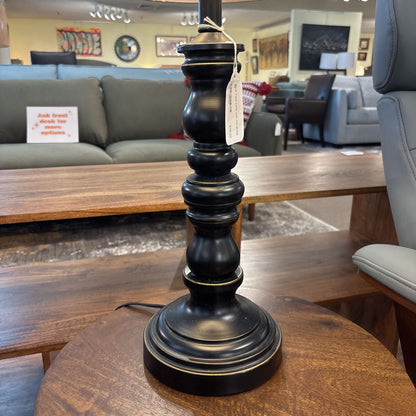 Black Table Lamp with Tan Shade
