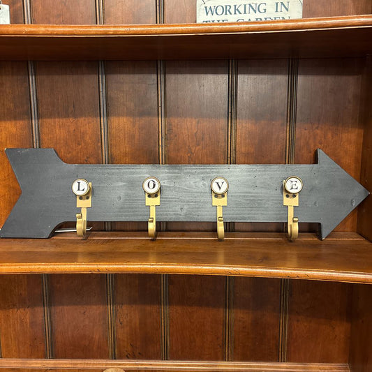 Black Love Arrow Wall Coat Rack SMALLS