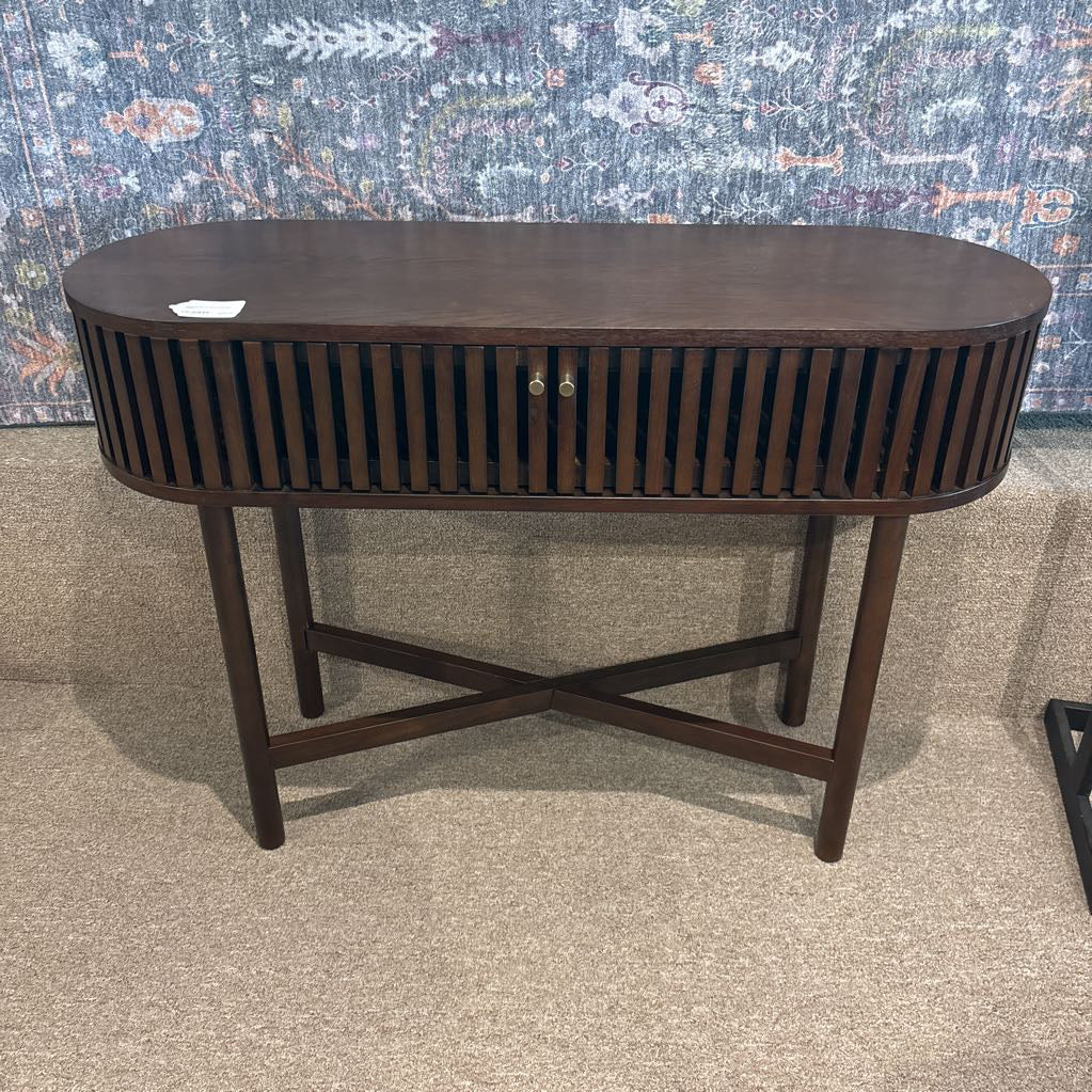 Houston Brown Oval Console Table