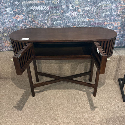 Houston Brown Oval Console Table