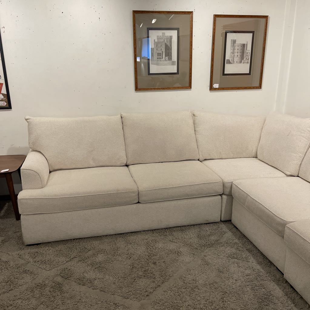 Large White Fabric Modular Sectional