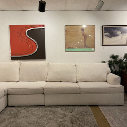 Large White Fabric Modular Sectional