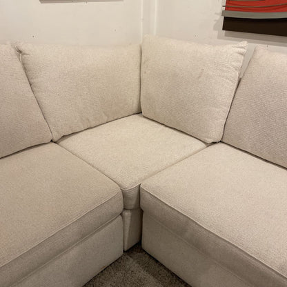 Large White Fabric Modular Sectional