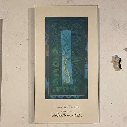 Leon Hushcha "Green Pieces" Art Print