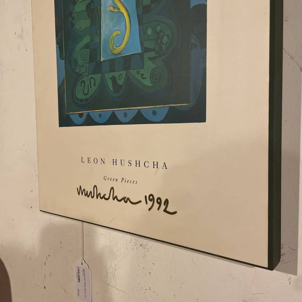 Leon Hushcha "Green Pieces" Art Print