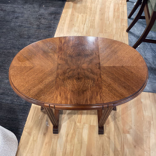 Art Deco Oval Entry Table with Bowed Legs