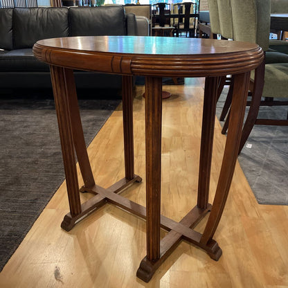 Art Deco Oval Entry Table with Bowed Legs