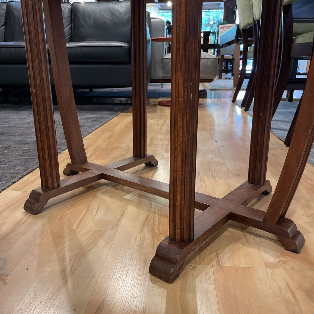 Art Deco Oval Entry Table with Bowed Legs