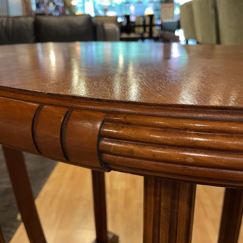 Art Deco Oval Entry Table with Bowed Legs