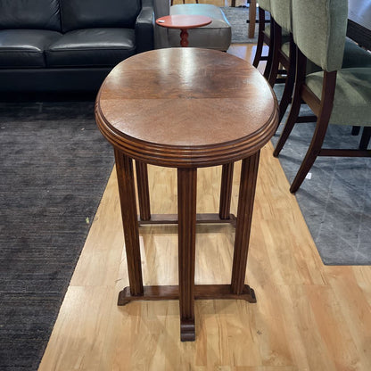Art Deco Oval Entry Table with Bowed Legs