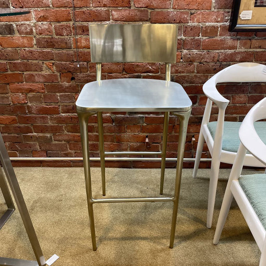 CB2 Oro Silver Finish Barstool