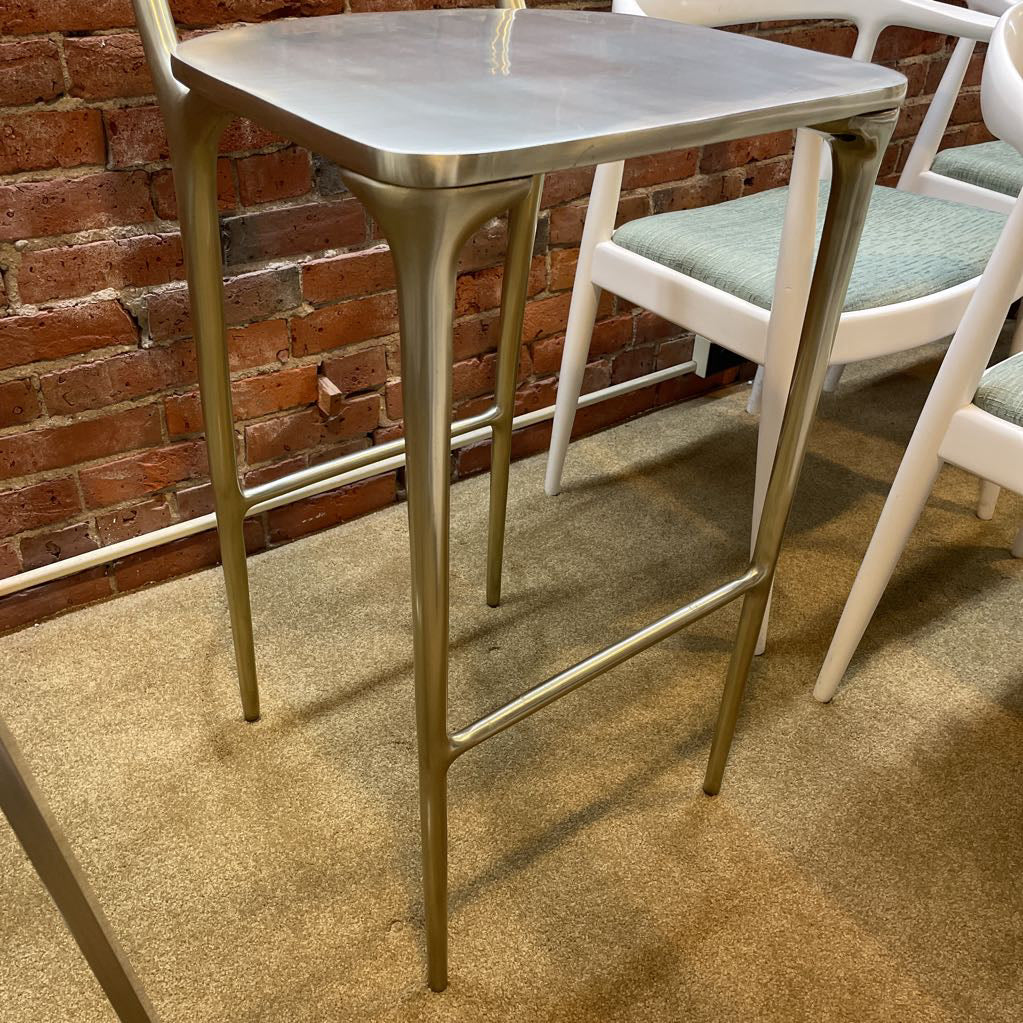 CB2 Oro Silver Finish Barstool