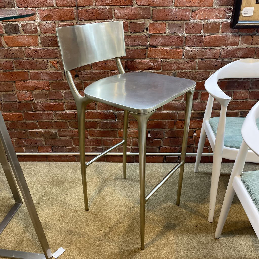 CB2 Oro Silver Finish Barstool