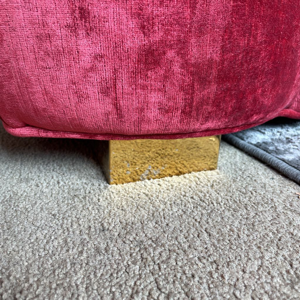 Mod Shop Custom Curved Scarlet Velvet Sofa