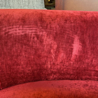 Mod Shop Custom Curved Scarlet Velvet Sofa