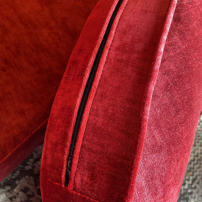 Mod Shop Custom Curved Scarlet Velvet Sofa