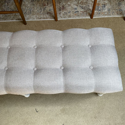 Grey Tufted Farmhouse Chic Bench