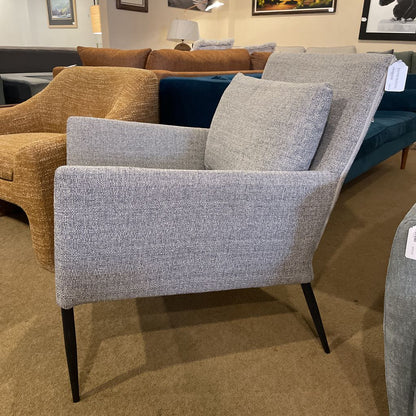 Gray Cushion Back Black Leg Slender Frame Accent Chair
