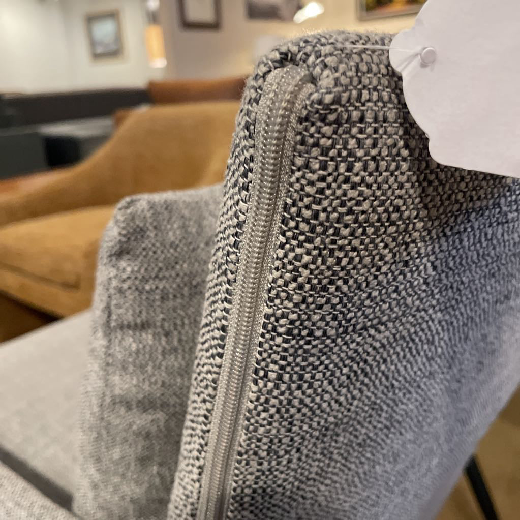 Gray Cushion Back Black Leg Slender Frame Accent Chair