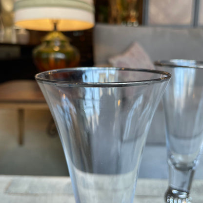 Champagne Flutes w/ Rhinestones on Stem SET of 4