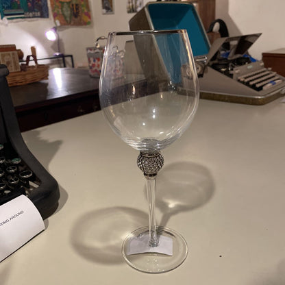 Wine Glasses w/ Rhinestones on Stem SET of 4