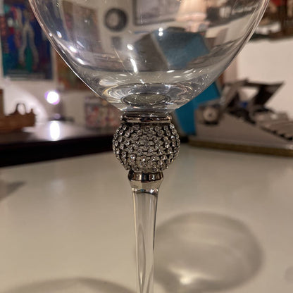 Wine Glasses w/ Rhinestones on Stem SET of 4