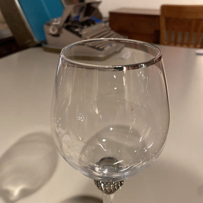 Wine Glasses w/ Rhinestones on Stem SET of 4