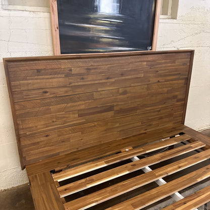 Brushed Pecan Queen Bed Frame C BED FRAMES