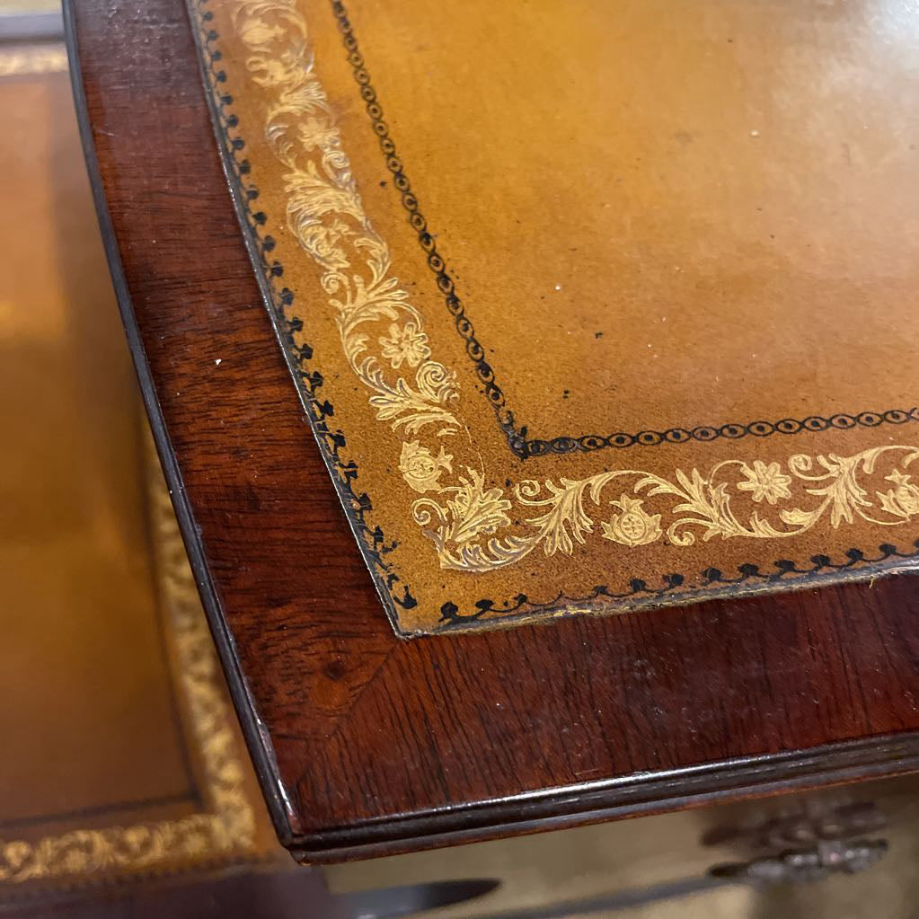 Step Up Golden Leather End Table