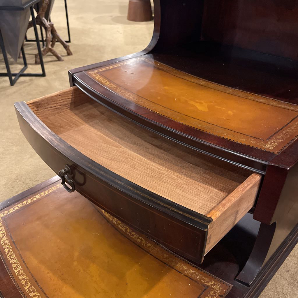 Step Up Golden Leather End Table