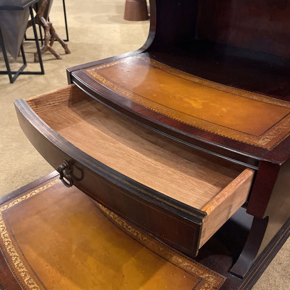 Step Up Golden Leather End Table