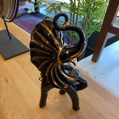 Vintage Black & Gold USA Ceramic Elephant SMALLS