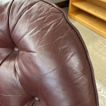 HANCOCK & MOORE Oxblood Club Chair & Demilune Ottoman (AS IS)