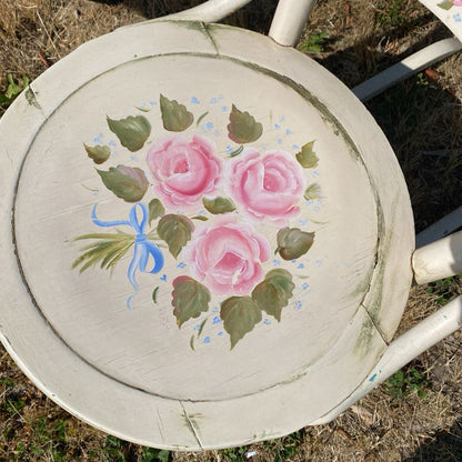 Vintage Painted Floral Rocker