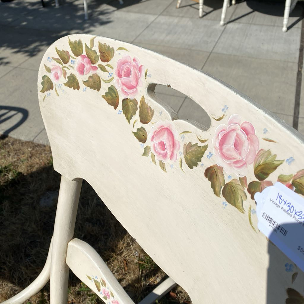 Vintage Painted Floral Rocker U ACCENT CHAIRS