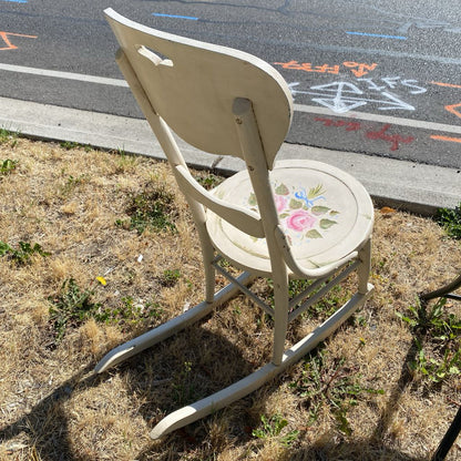 Vintage Painted Floral Rocker U ACCENT CHAIRS