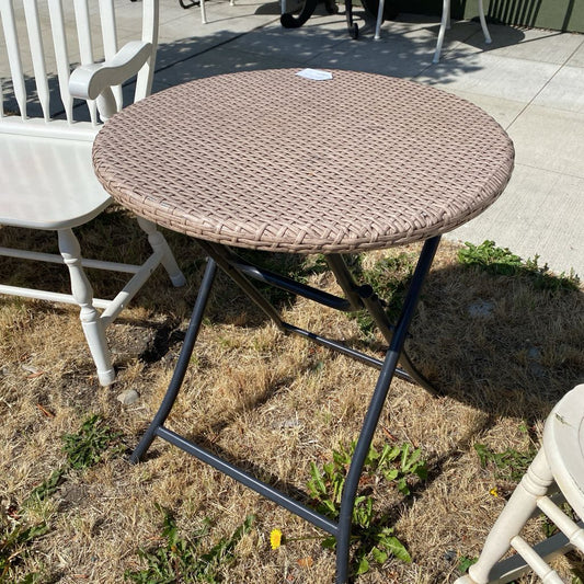 Folding Synthetic Rattan Patio Table