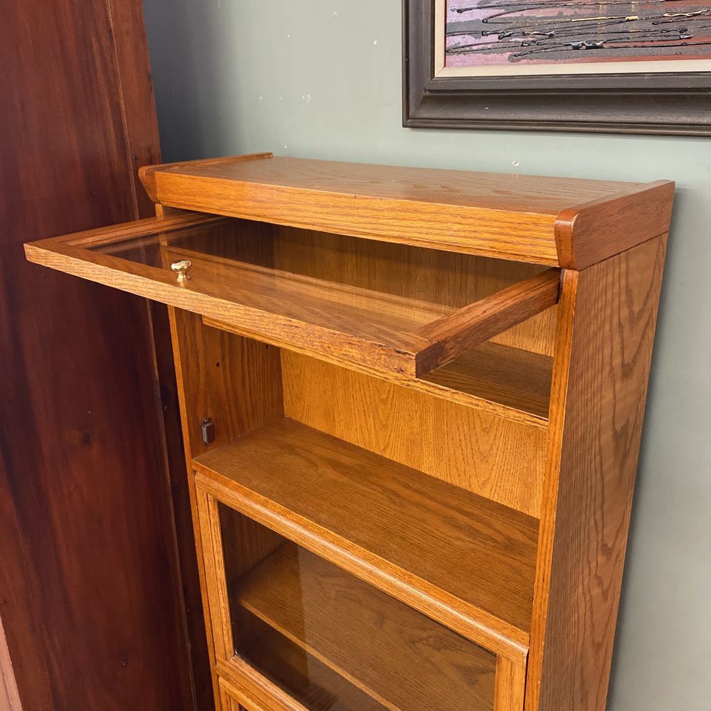 Small Shallow Barrister Bookcase Media Storage