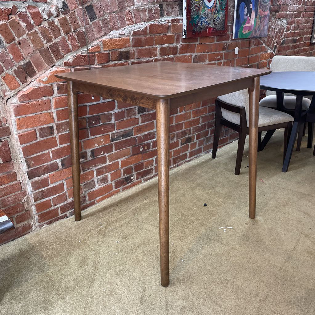 Walnut Finish Square Bar Table