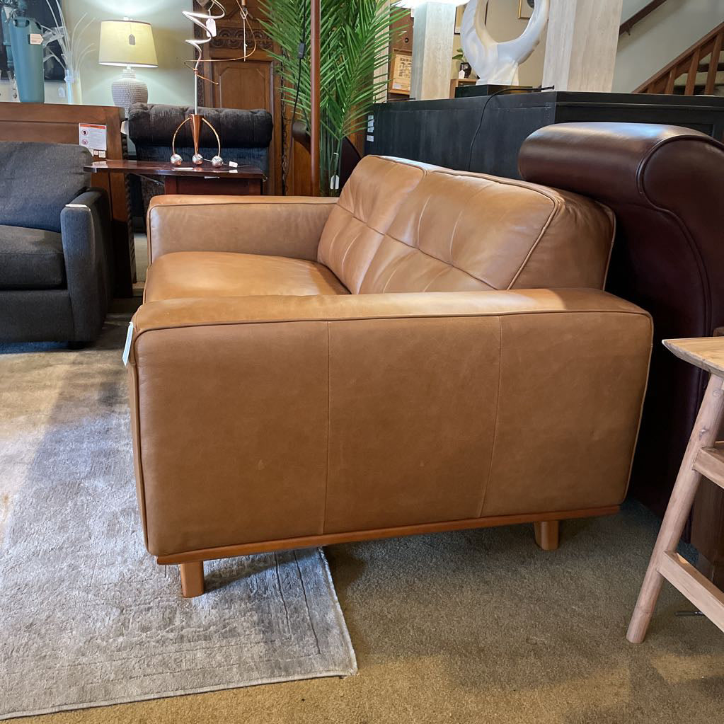 Odense Caramel Leather Loveseat