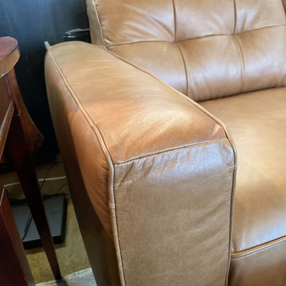 Odense Caramel Leather Loveseat