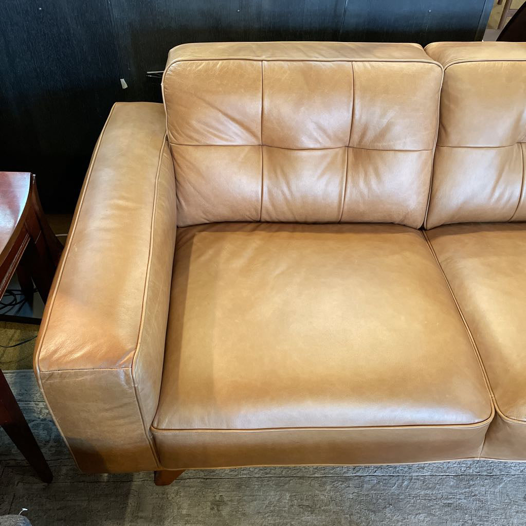 Odense Caramel Leather Loveseat