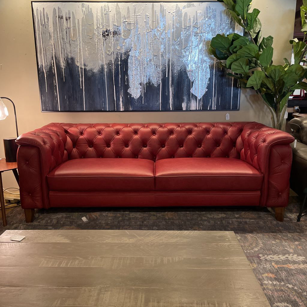 Daphne Red Leather Sofa U SOFAS